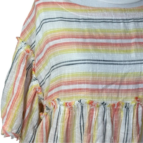 Free People Summer Nights Striped Mini Dress in Yellow Medium With Pockets - Picture 4 of 10